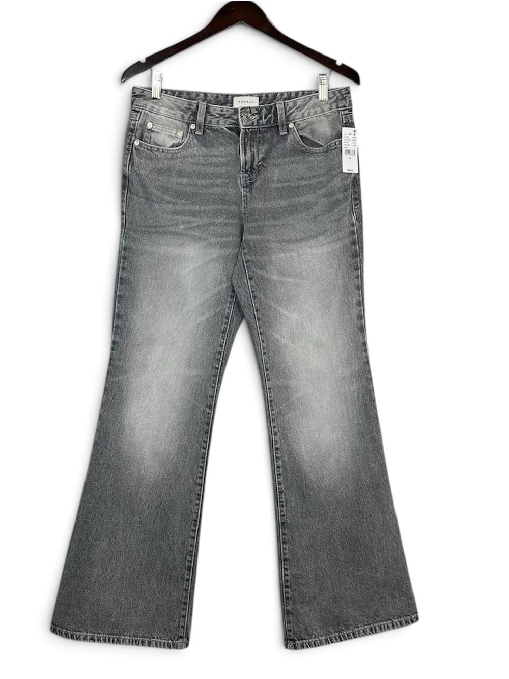 Pacsun Jade Low Rise Bootcut Rigid Jeans Distressed Light Gray Size 28 NWT - Picture 2 of 12